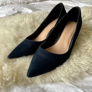 Dark blue Zara block heels